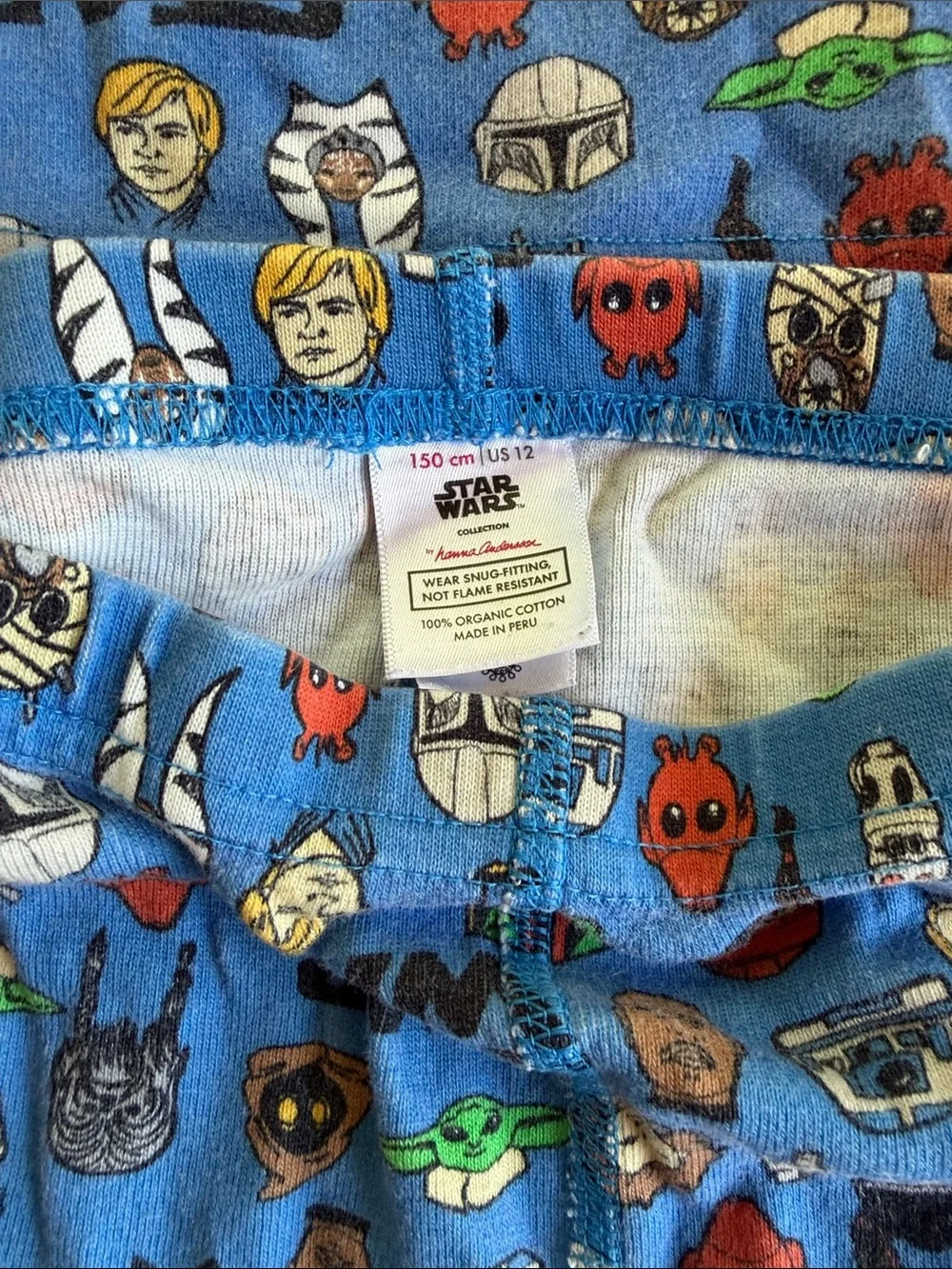 Hanna Andersson Blue Star Wars Kids Pajama Set with Character Icons
